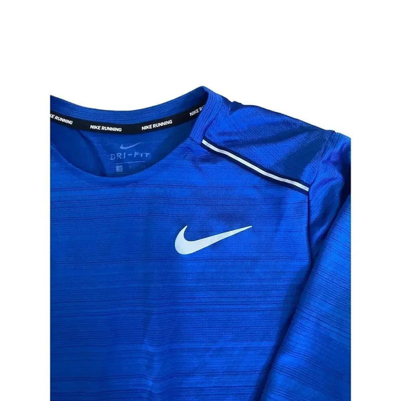 Nike Dri-Fi Men's Blue Long Sleeve Crew Neck Pullover T-Shirt Size Small - Picture 2 of 4